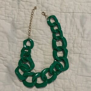 Lucite Green Chunky Chain Necklace